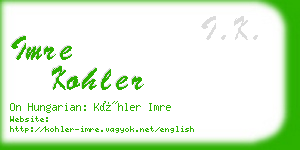 imre kohler business card